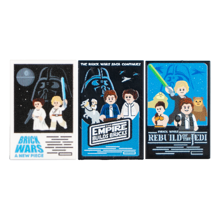 Original Trilogy Brick Wars Movie Posters - Custom Tiles