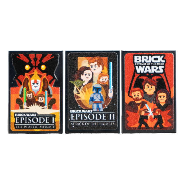 Prequel Trilogy Brick Wars Movie Posters - Custom Tiles